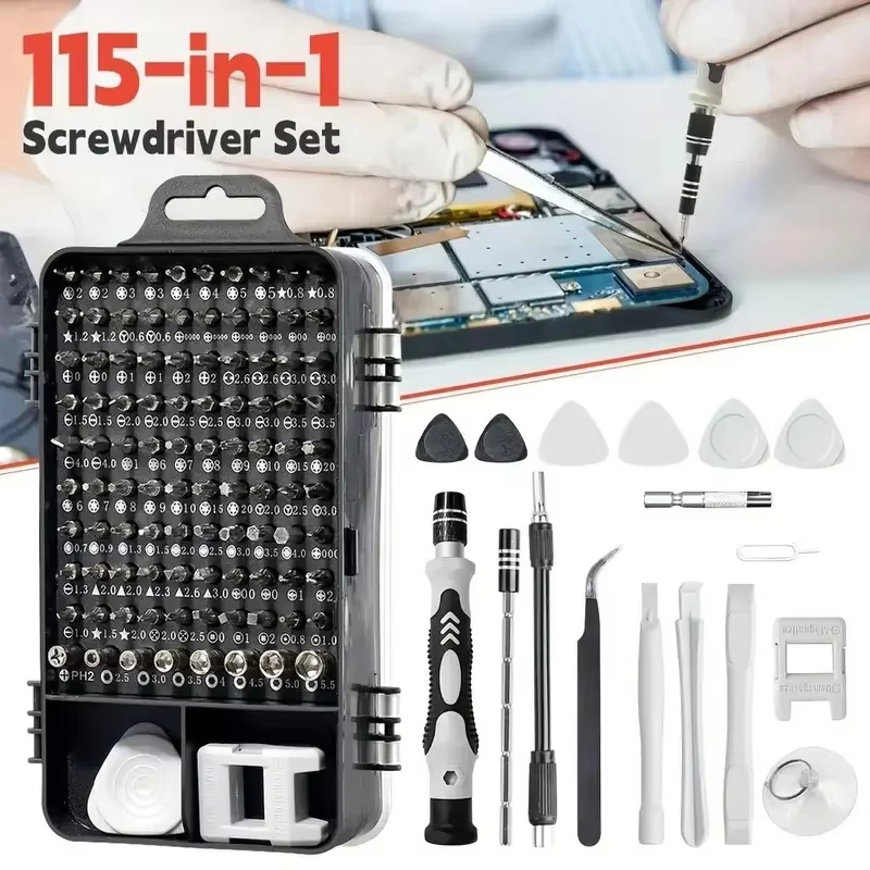 Diy Electronics Repair Kit - 115-in-1 정밀 드라이버 세트(자석 비트 포함)