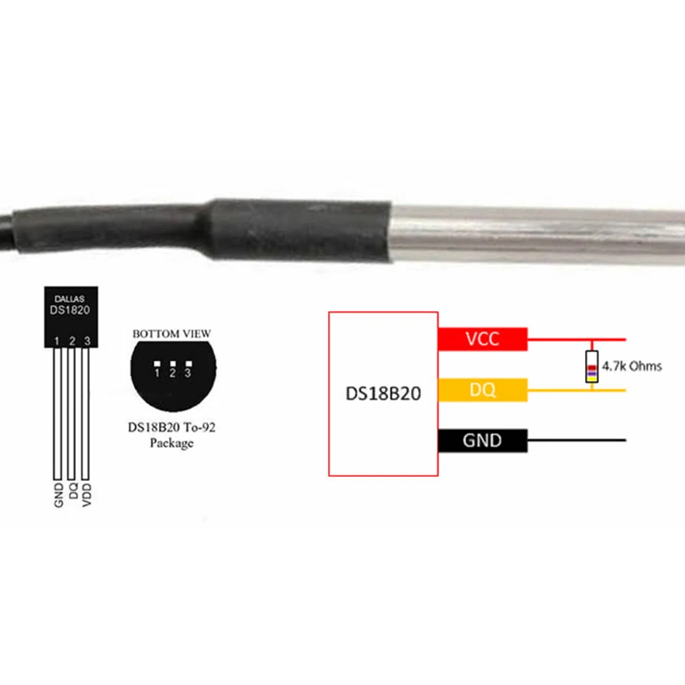 DS18B20 온도 프로브 1m 2m 3m 온도 센서  - Ds18B20 Temperature Sensor 리뷰 및 가격