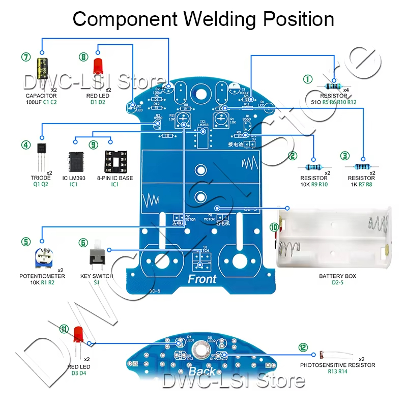 연습 납땜 학습 전자 키트 스마트 자동차 납땜 프로젝트 - Diy Electronics Projects For Beginners 리뷰 및 가격
