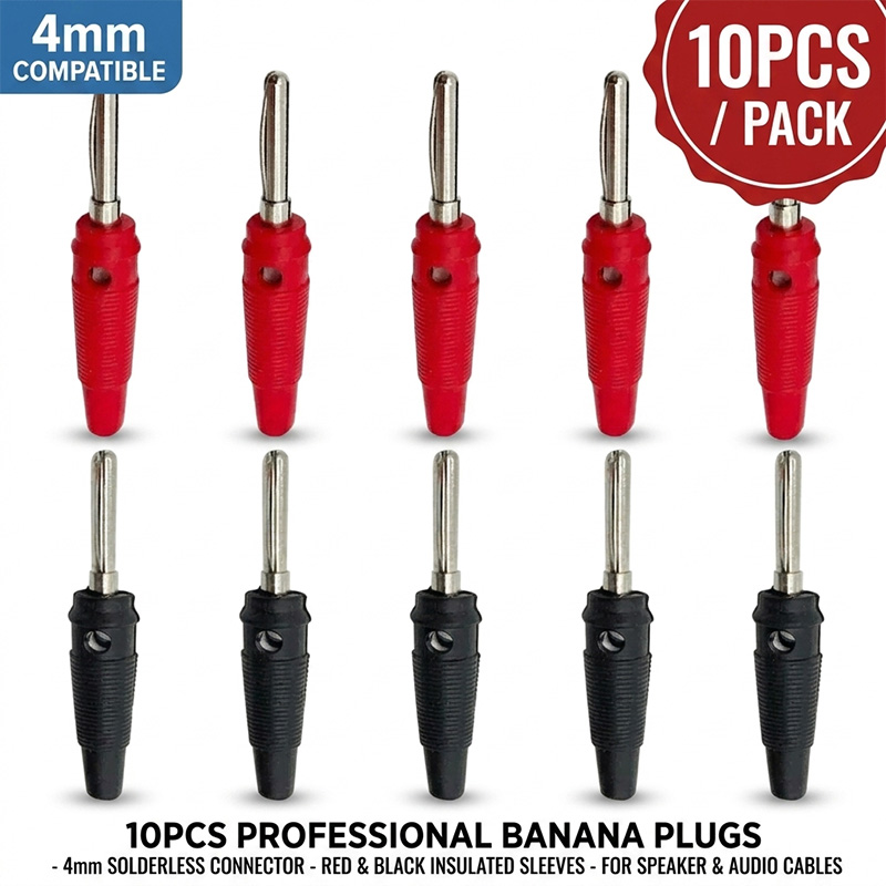 10pcs 4mm 바나나 플러그 커넥터 남성 플러그 오 - Diy Electronics Audio 리뷰 및 가격